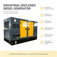 Générateur diesel commercial MST CE Standby, moteur diesel super silencieux, puissance 30 kW, 50/60 Hz, 500 kVA