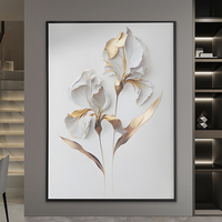 Design personnalisé de haute qualité Peintures murales de salon Fleur Peinture à l'huile Toile Art mural Hôtel Oeuvre
