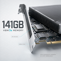 Nouvelle carte graphique professionnelle pour serveur de centre de données IA, 141 Go HBM3e, débit de 4,8 To/s, 700 W, pour l'entraînement de grands modèles