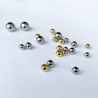 Perles rondes en acier inoxydable en gros, plaquées or PVD, perles lisses, perles d'espacement pour la fabrication de bijoux, accessoires, 100 pièces/sac
