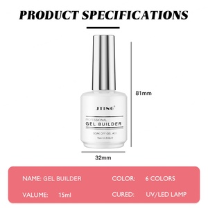 JTING Professional Quality Biab Gel Builder in a Bottle <b>Nail</b> <b>Extension</b> 6colors Hema Free Building Gel Polish Private Label - Product Image 2