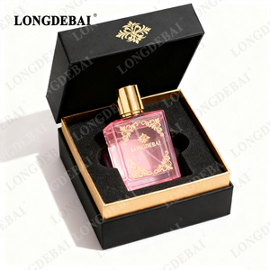 Custom New Design Blue Elegant Perfume <b>Empty</b> <b>Bottle</b> 30ml 50ml 100ml Crimp square Luxury Glass Perfume <b>Bottle</b> with Gold Zamac Cap - Product Image 6