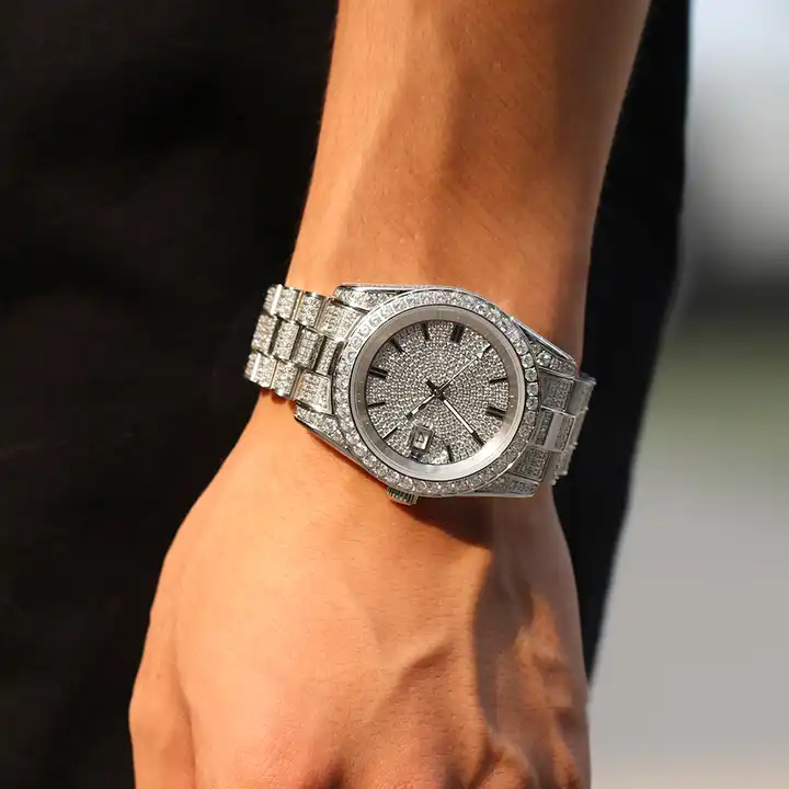 Rolex Wrist Watch For Men Moissanite Diamonds Analogue Rolex Watch