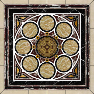 Palazzo di lusso in marmo Design del pavimento mosaico a getto d'acqua scuro Emperador piastrelle di marmo - Product Image 1