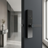 Kunci Pintu Pintar WiFi Tuya TTLock dengan Kartu Memori untuk Pintu Kayu/Aluminium/Baja 6-in-1 Entri Kunci Biometrik Rumah Hotel Kantor