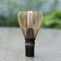 ZSTONDA Fouet à Matcha Chasen Fait Main en Bambou Écologique Japonais Mini Zhen Fouet à Matcha en Bambou Violet Zen Chasen Ensembles de Thé Vert Matcha