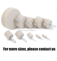 Roue et tampon de polissage en feutre de laine cylindrique de 40mm avec tige de 1/4 "OEM pour montre et bijoux