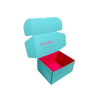 Boîte en carton ondulé auto-érectible recyclable pour cosmétiques avec bande détachable et fermeture éclair, impression offset quadricolore