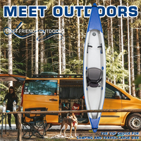 Kayak gonflable monoplace pour la pêche en mer, utilisation extérieure, matériau Drop Stitch