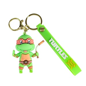 Sáng Tạo <span class=keywords><strong>Ninja</strong></span> Rùa PVC Keychain bốn dễ thương Túi rùa xe mặt dây chuyền-vui vẻ vài món quà bốn Rùa túi PVC và một mặt dây chuyền xe - Product Image 5