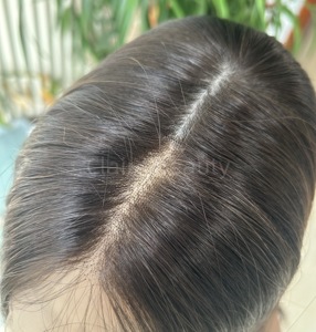 Perruque européenne juive <span class=keywords><strong>Clean</strong></span> Food sans colle dentelle transparente noir brun vierge cheveux raides soie bas haut perruques de cheveux humains - Product Image 2