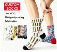 Chaussettes unisexes pour jeunes, imprimées numériquement sur mesure, chaussettes pour enfants, tricotées, motifs originaux, motifs de personnages, 100% polyester respirant