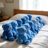 Jouets en peluche pour enfants de haute qualité OEM ODM, ours en peluche bleu, animaux en peluche, jouets de dessin animé pour cadeaux de vacances