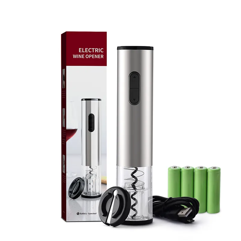 Ouvre-bouteille électrique de qualité supérieure TL-60ZH avec coupe-feuille Ouvre-tire-bouchon automatique alimenté par batterie et rechargeable par USB