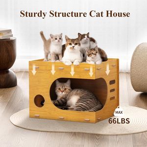 <span class=keywords><strong>Casa</strong></span> Rascadora <span class=keywords><strong>para</strong></span> <span class=keywords><strong>Gatos</strong></span> de Cartón de Múltiples Niveles - Centro de Actividades Interior con Rascadores - Product Image 3
