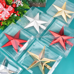 Heidi 20CM Glitter Étoile à cinq branches 2D PVC Décoration de dessus d'arbre de Noël Ornement d'étoile supérieure unique pour arbre de Noël festif - Product Image 3