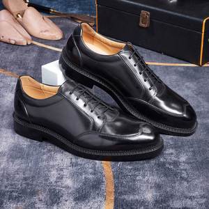 Best-Selling Men's Business Wedding Shoes Stylish Classic <b>Small</b> Design Lace-Up Oxford Handcrafted Genuine Leather Autumn - Product Image 2