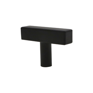 Poignées de tiroir en acier inoxydable en forme de T, modernes et minimalistes, à trou unique, tube carré, noir mat, creuses, petites, vente en gros - Product Image 1
