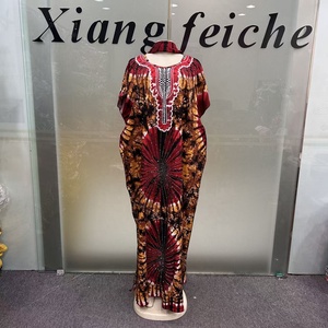 Nuovo Stile 2026 Primavera Estate Autunno Abito da Festa in Cotone per Donna, Vestito Etnico Africano Ankara Stampato con Diamanti, Stile Boubou Casual e Comodo - Product Image 4