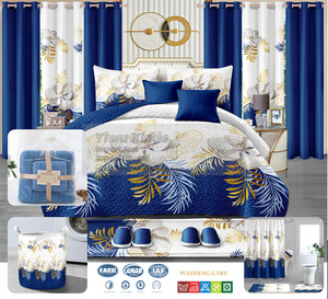 Luxury <strong>Bedding</strong> <strong>Set</strong> Collections Yellow Bedspread Blanket <strong>Set</strong> 24 Pieces king Size Bedroom <strong>Bedding</strong> Sheet with <strong>Match</strong> <strong>Curtains</strong> 24 Pcs - Product Image 2
