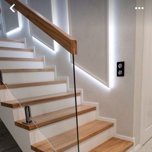 スパイゴット手すり木製階段付きカスタムガラスブラケットトップレール - Product Image 6