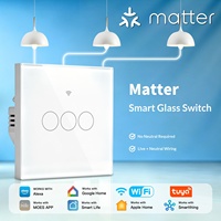 Interrupteur intelligent Graffiti Matter Wi-Fi 2,4 GHz, compatible avec commande vocale via application, câblage monophasé et neutre, 8A 240V