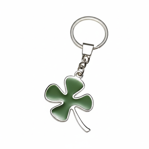 Portachiavi a Forma di Quadrifoglio Verde in Lega, Stile Cartoon alla Moda con Logo Personalizzato, Portachiavi Leggero - Product Image 2