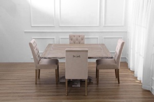 KVJ-RR37 Vòng cổ cổ điển tái chế gỗ sồi bàn ăn - Product Image 5