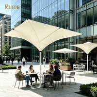 Parasol commercial créatif décoratif en forme de fleur, résistant aux UV, pour piscine et restaurant, 4m, 5m, 6m