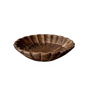 Bol décoratif en bois d'acacia, artisanat poli, style vintage, pour service alimentaire, écologique, pour la maison, BS International NAD4350 - Product Image 4