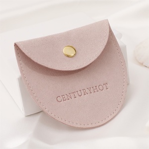 PUPPYSEW Sacs à bijoux en microfibre 8*8cm personnalisés, pochette d'emballage pour bijoux, pochette ronde pour bijoux avec logo - Product Image 5