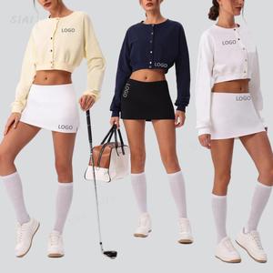 Veste à manches longues pour femme, sweat-shirt court boutonné, veste décontractée pour le fitness, la course à pied en plein air, cardigan pour le printemps, utilisation en extérieur et en salle de sport - Product Image 1