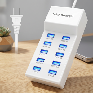 10-Port Fast Charge USB Charging <b>Hub</b> <b>Power</b> Adapter Model D0100XUM8Z7 for Phone and Tablet - Product Image 2