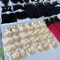 Top qualité brute #613 cheveux en gros vague de corps cuticule aligné faisceaux blonds non transformés vague de corps cheveux 613 faisceaux de cheveux humains