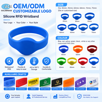 Bracelet intelligent RFID en silicone étanche personnalisé en usine, programmable 125 KHz, pour paiement sans argent liquide et accès, vente en gros