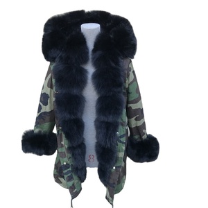 Parka avec col en fourrure de <span class=keywords><strong>renard</strong></span>, meilleure mode pour femme, - Product Image 1