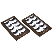 Boîte d'emballage pour cils en papier rose personnalisé avec laminage mat recyclable et revêtement UV, boîte cosmétique pour 7 paires de cils