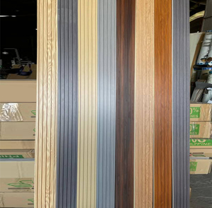 Revêtement mural en PVC WPC à design moderne, panneau mural cannelé, revêtement mural économique, décoration intérieure, imperméable pour maison, hôtel, salon - Product Image 4