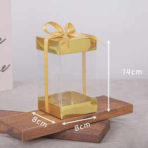 Boîte cadeau transparente en plastique pour bonbons, mini gâteaux et desserts, avec couvercle en papier - Product Image 4