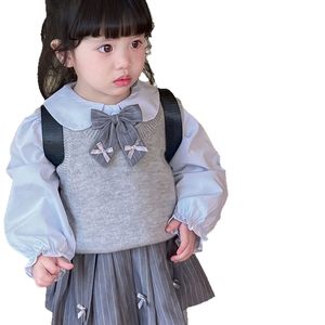 Tongxingyuan Girls Jk Set Spring Autumn Three Piece Childrens School Style Dress Cotton Outfit - Product Image 5