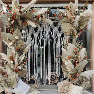 Temi di nozze Boho fai-da-te composizione floreale ad arco sfondo pampa conservato a secco decorazioni floreali grande grande soffice <span class=keywords><strong>erba</strong></span> secca pampa - Product Image 1