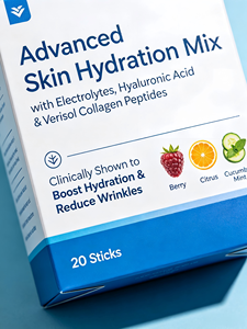 Complément en poudre hydratant avancé pour la peau avec électrolytes, acide hyaluronique et peptides de <span class=keywords><strong>collagène</strong></span> <span class=keywords><strong>Verisol</strong></span> - Product Image 6