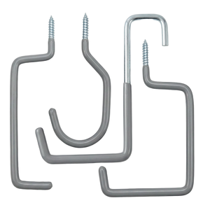Ensemble de crochets à visser robustes pour garage, crochets de rangement muraux en fer, organisateur industriel durable gris OEM - Product Image 4
