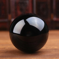 Vente en gros de boules de cristal de quartz noir polies, sphères d'obsidienne gravées, décoration d'intérieur