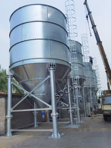 Silo à ciment galvanisé de grande capacité, de 100 à 2000 tonnes |   Stockage de ciment en acier pour centrale à béton prêt à l'emploi - Product Image 1