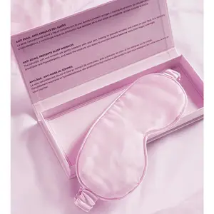 Vente en gros de masque de nuit de voyage en soie souple à la mode avec couverture personnalisée avec bande élastique pour dormir