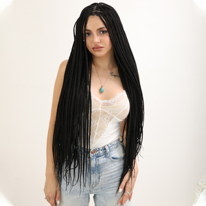 Best-selling Non-glued Full Lace Closed Wig with Three <strong>Braids</strong> Long Hair Chemical Fiber Dyed <strong>Braid</strong> Crochet <strong>Braid</strong> SM9333 - Product Image 5