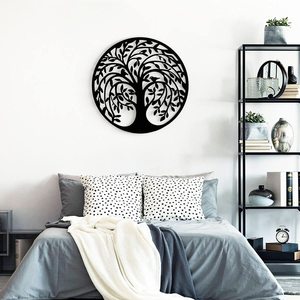 Decoración de Pared de Estilo Europeo, <span class=keywords><strong>Simple</strong></span>, de Metal, para el Hogar, Adorno Colgante de Hierro Cortado con Láser, Árbol de la Vida - Product Image 2