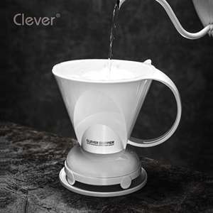 Cafetera de goteo profesional de 500 ml, de plástico blanco sólido, trapezoidal, la más popular para competiciones de barista, de origen único. - Product Image 3