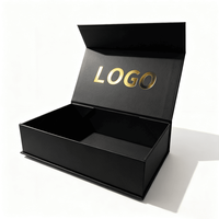 Boîte d'emballage cadeau magnétique en carton, vente en gros, couleur noire personnalisée, boîte rigide pour parfum, bougie, emballage de luxe en papier